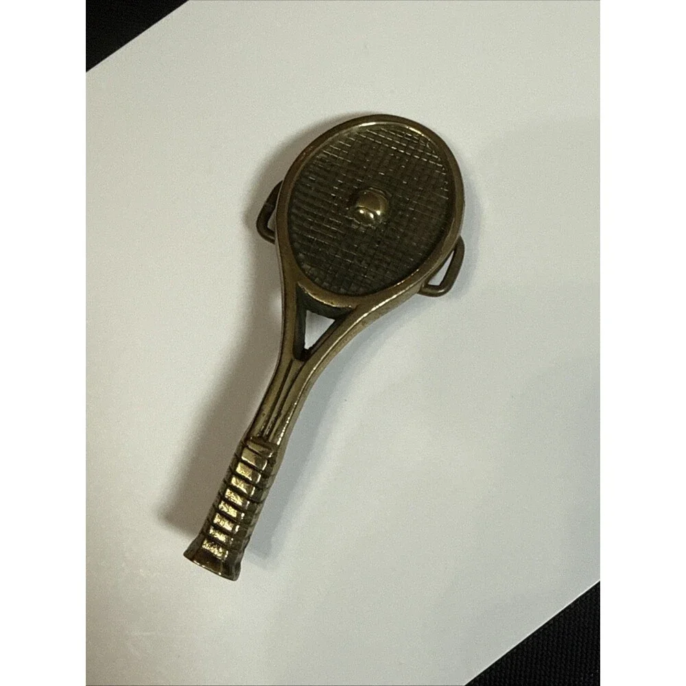 Tennis Racket Baron Belt Buckle Racquet Ball Pickle Sports Vintage Solid Brass